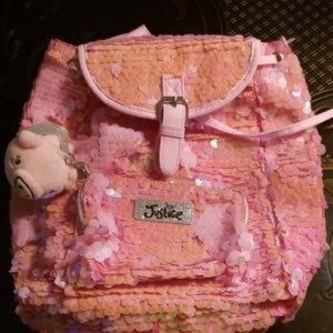 Justice Sequin Backpack Purse With Piggy Clip